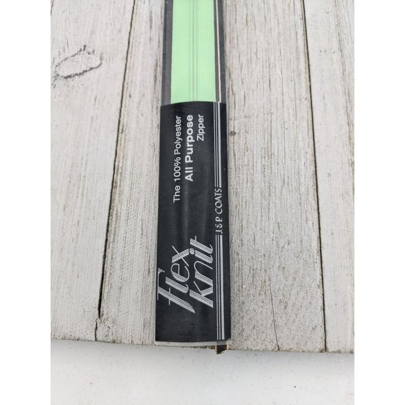 Vintage J&P Coats Flex Knit Zipper 16" Nile Green 57 - Picture 3 of 4